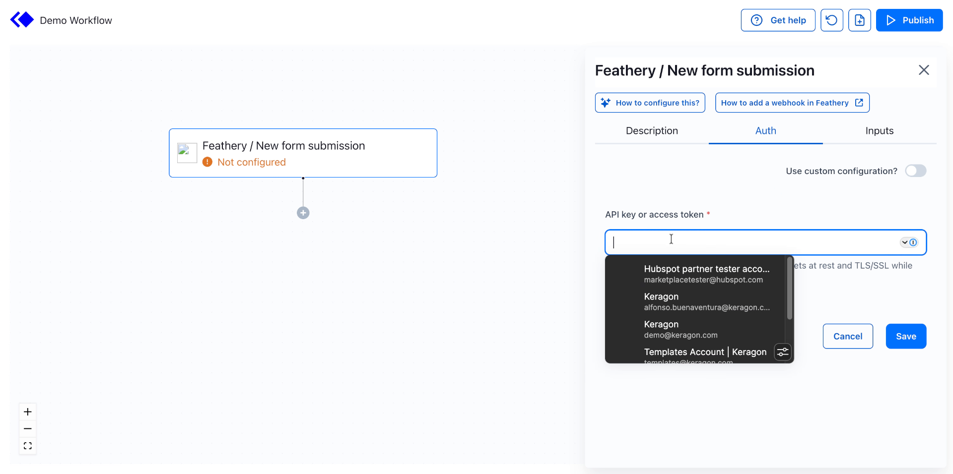Connect and Configure Feathery with Keragon Dashboard – Keragon