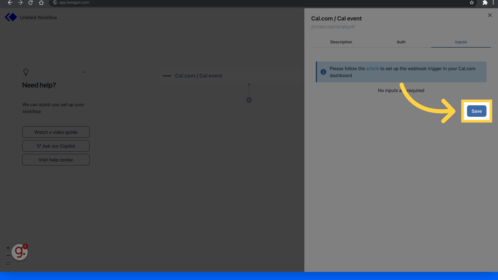 How to configure a Cal.com webhook – Keragon