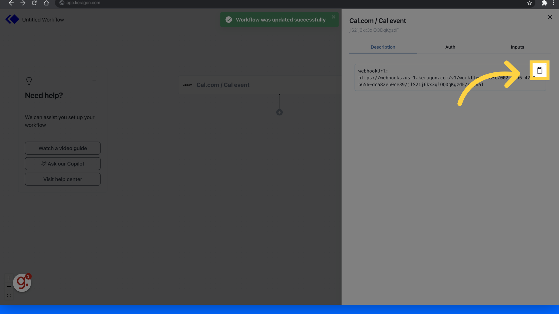 How to configure a Cal.com webhook – Keragon