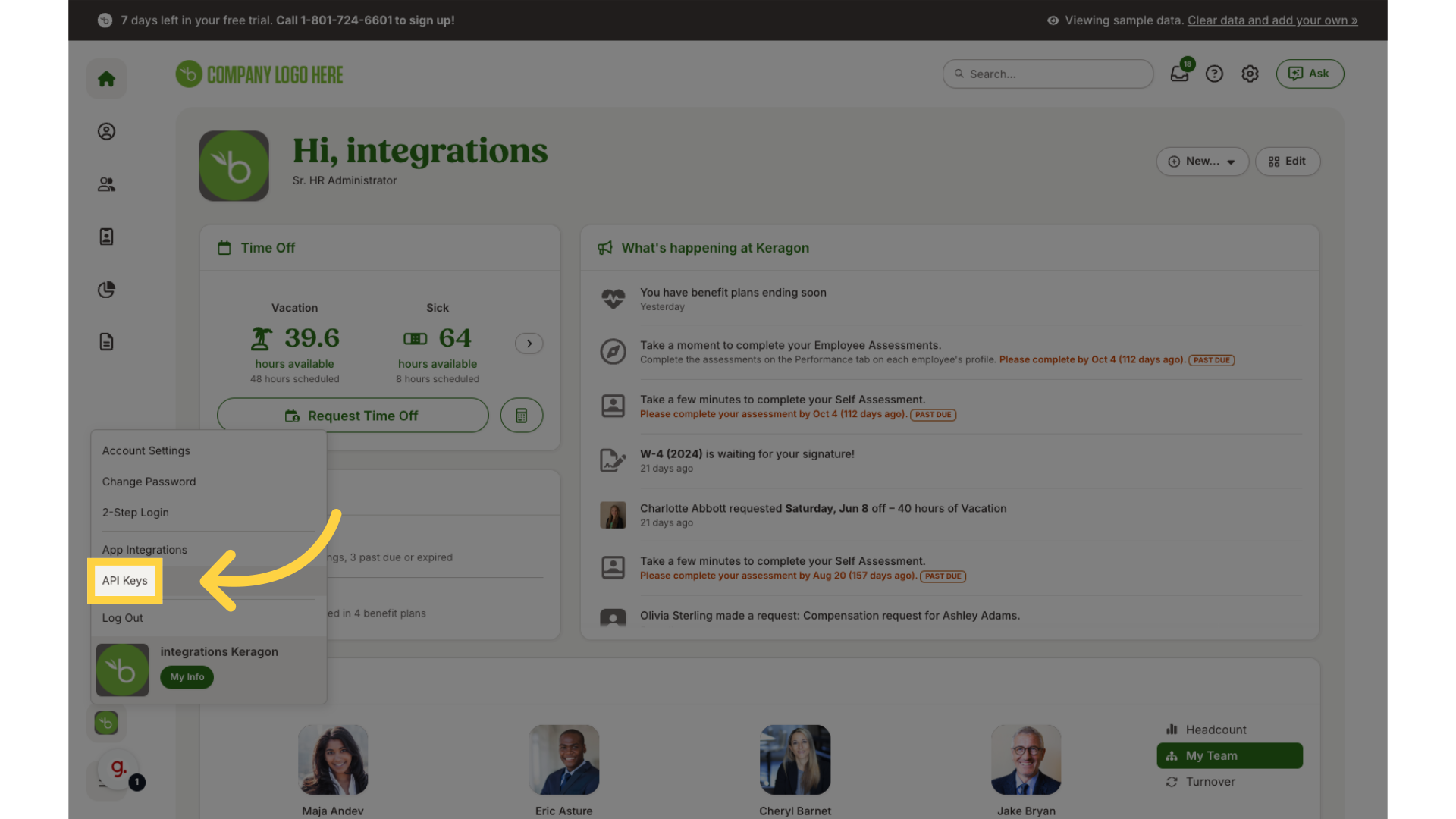 How to find your API key in BambooHR – Keragon