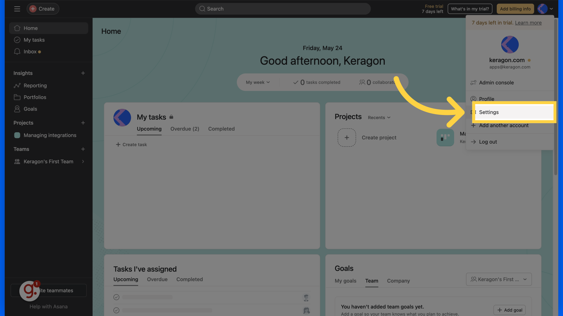 How to find your API key in Asana – Keragon