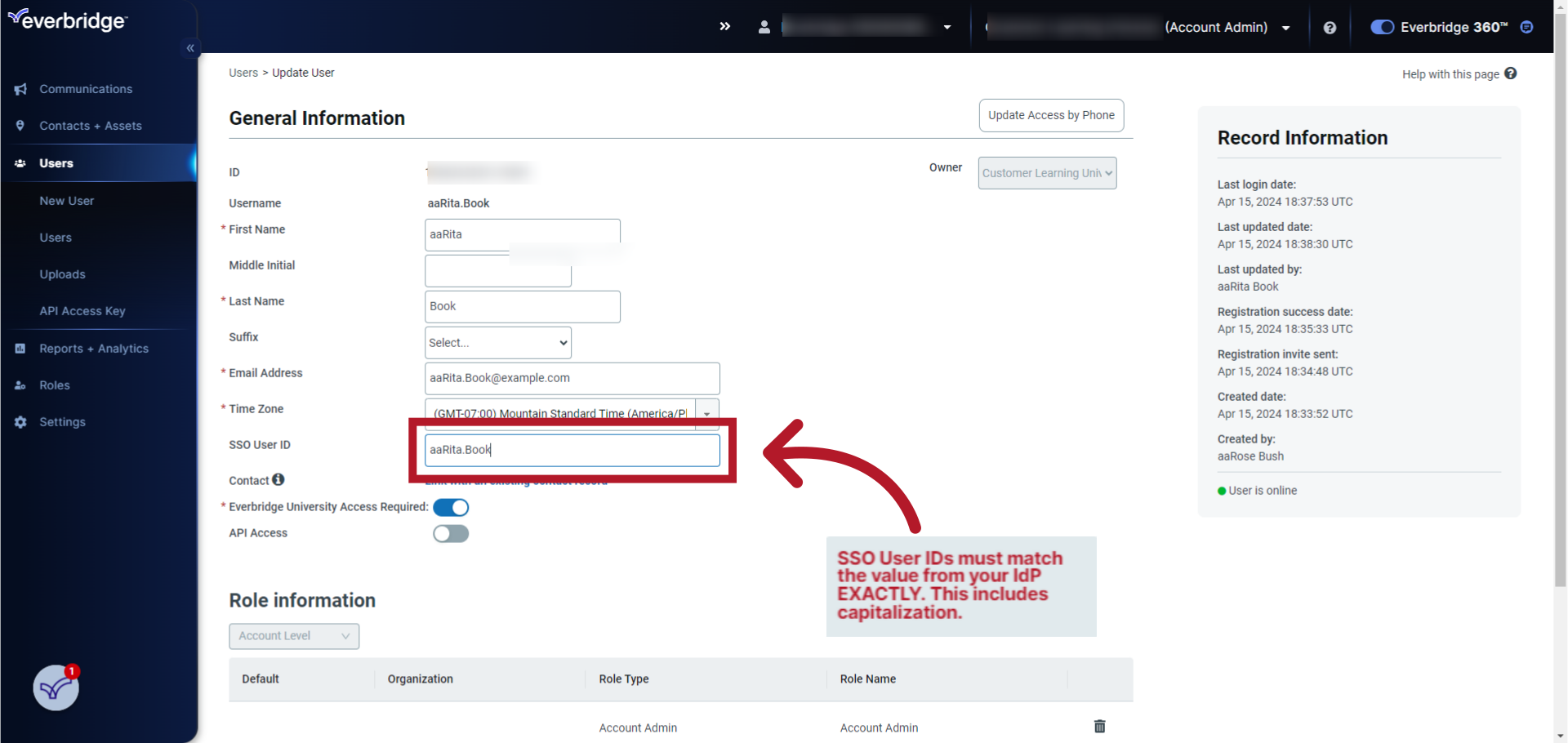 EBS Configuring Single SignOn (SSO) for Use With the Everbridge