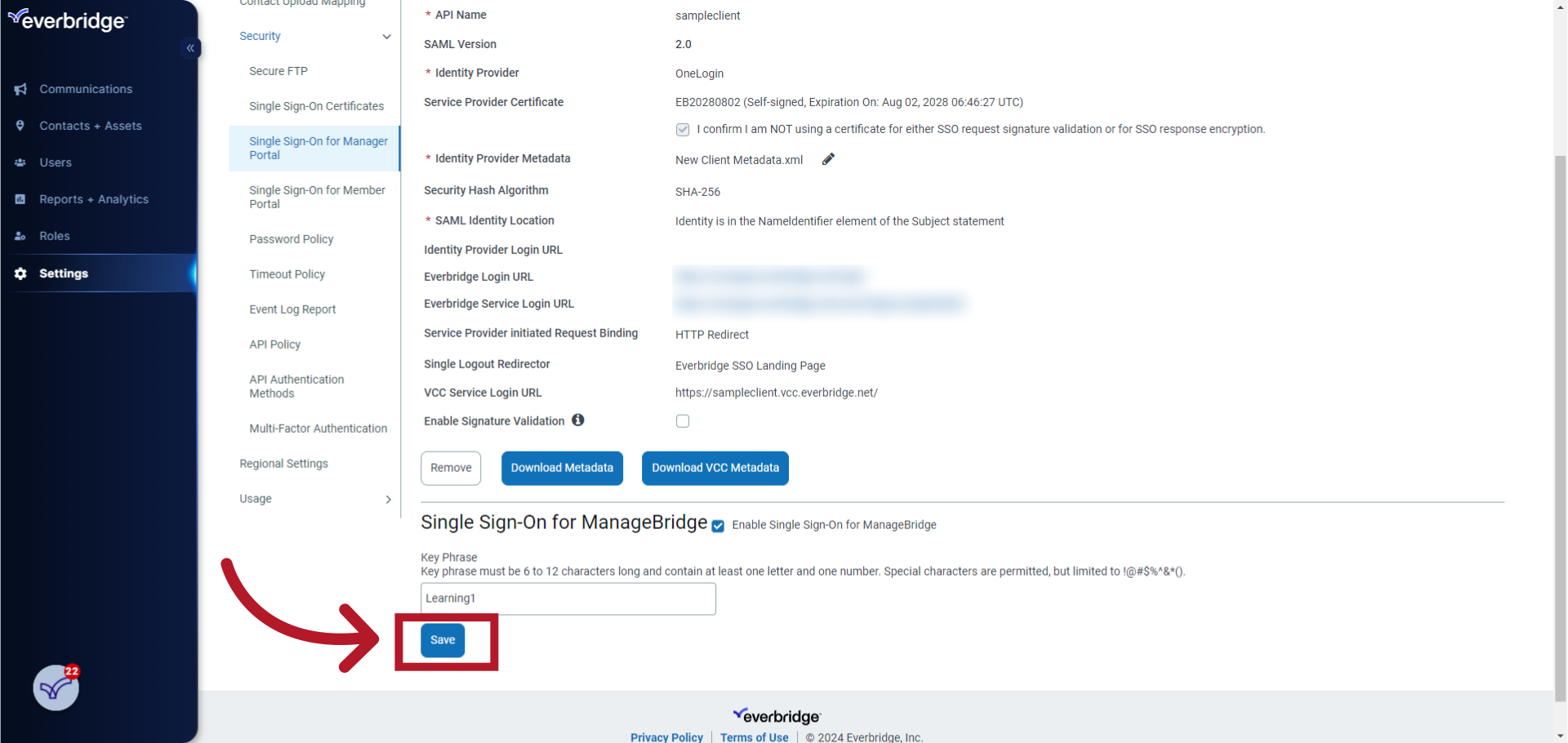 EBS Configuring Single SignOn (SSO) for Use With the Everbridge