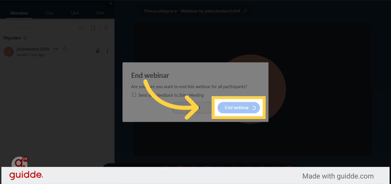 How To Organize A Webinar On ZOHO - Guidde | Gallery