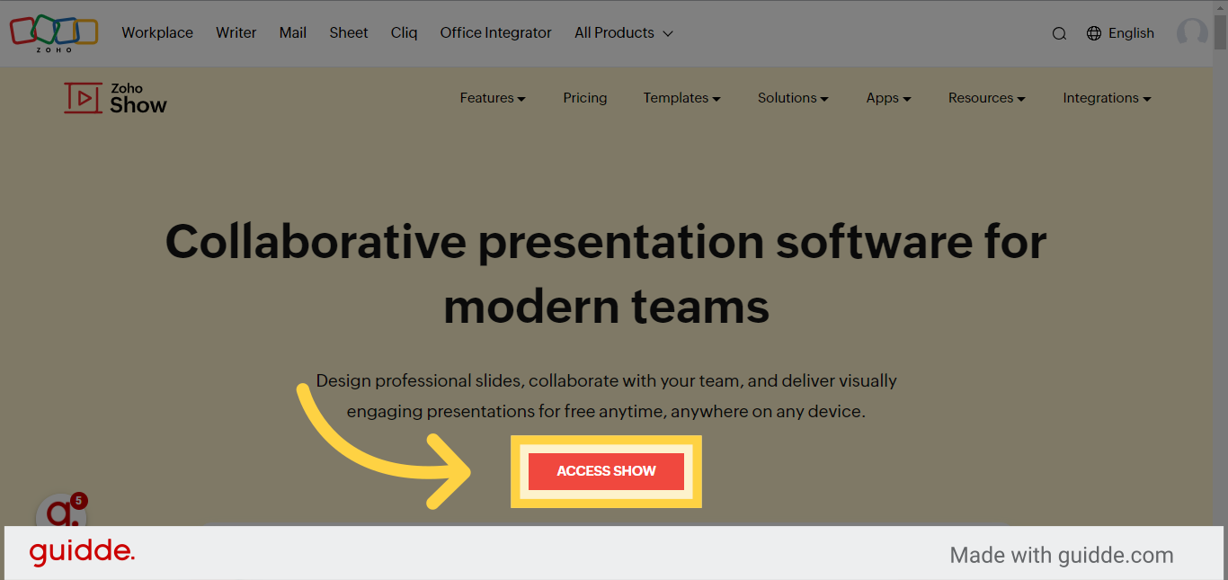 How to design professional slides on ZOHO - Guidde | Gallery