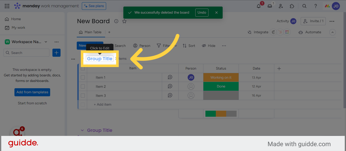 How to Add a New Board to Your Workspace on Monday.com - Guidde | Gallery
