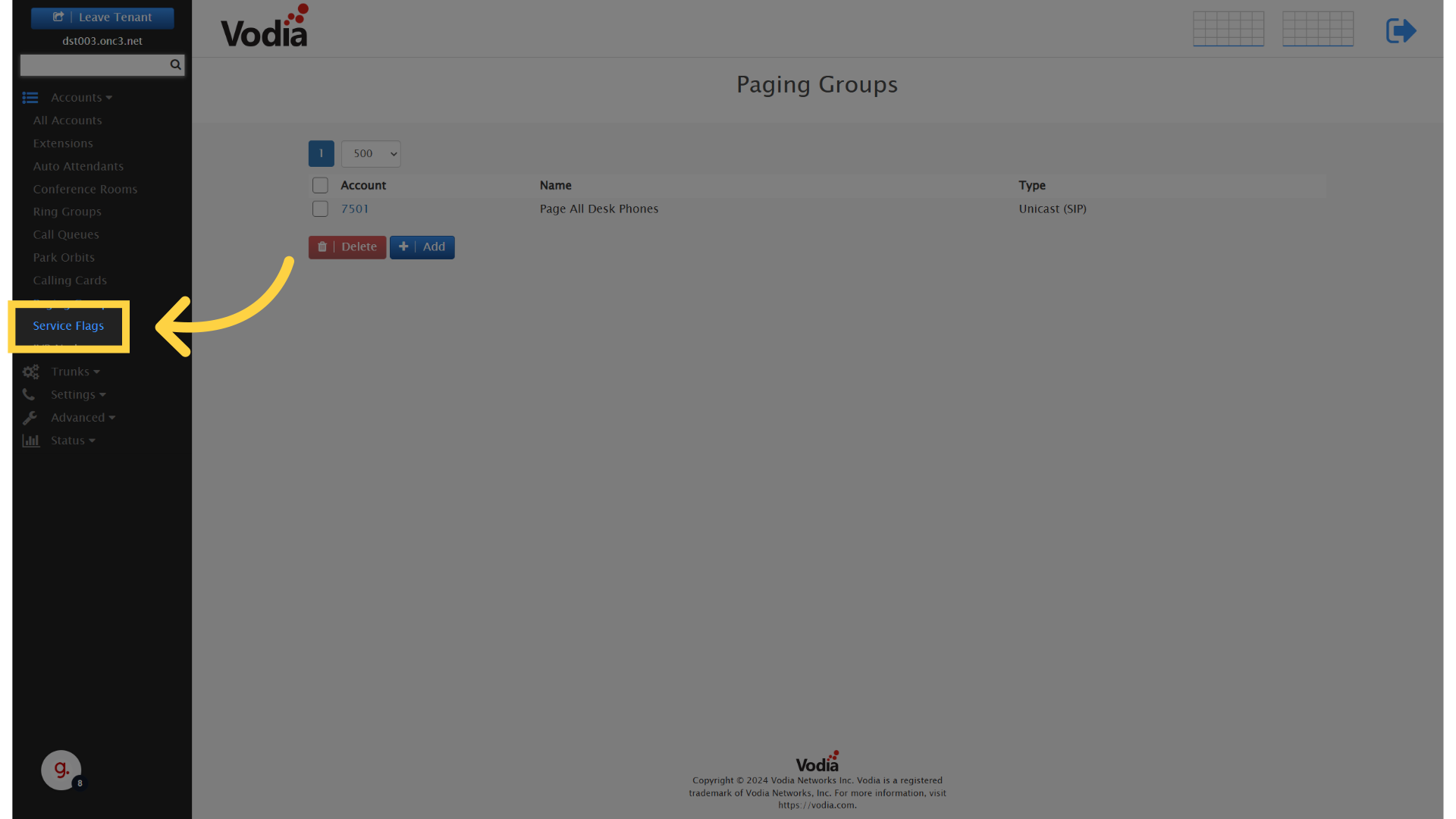 Vodia Quick Guide - Account Type Overview