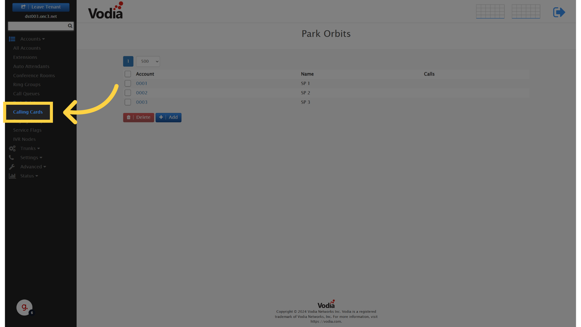 Vodia Quick Guide - Account Type Overview