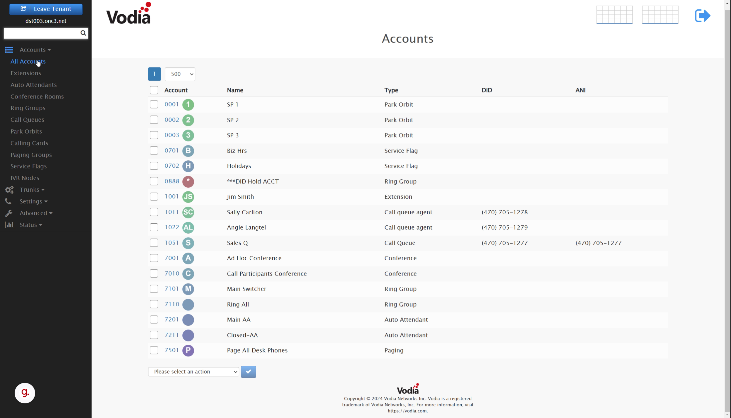 Vodia Quick Guide - Account Type Overview