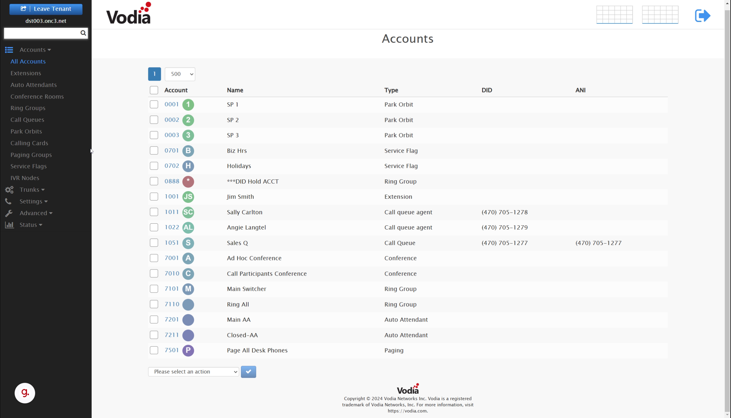 Vodia Quick Guide - Account Type Overview