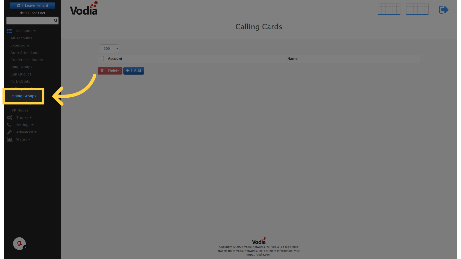 Vodia Quick Guide - Account Type Overview