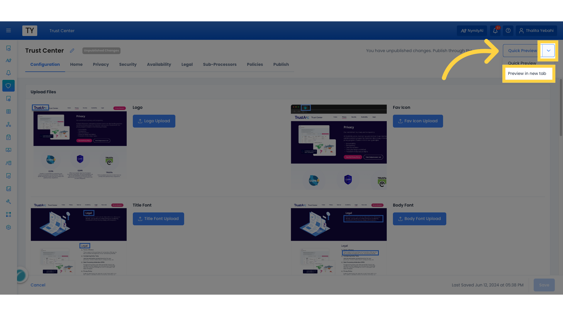 Creating and Editing the Configurations of Trust Center – TrustArc Help ...