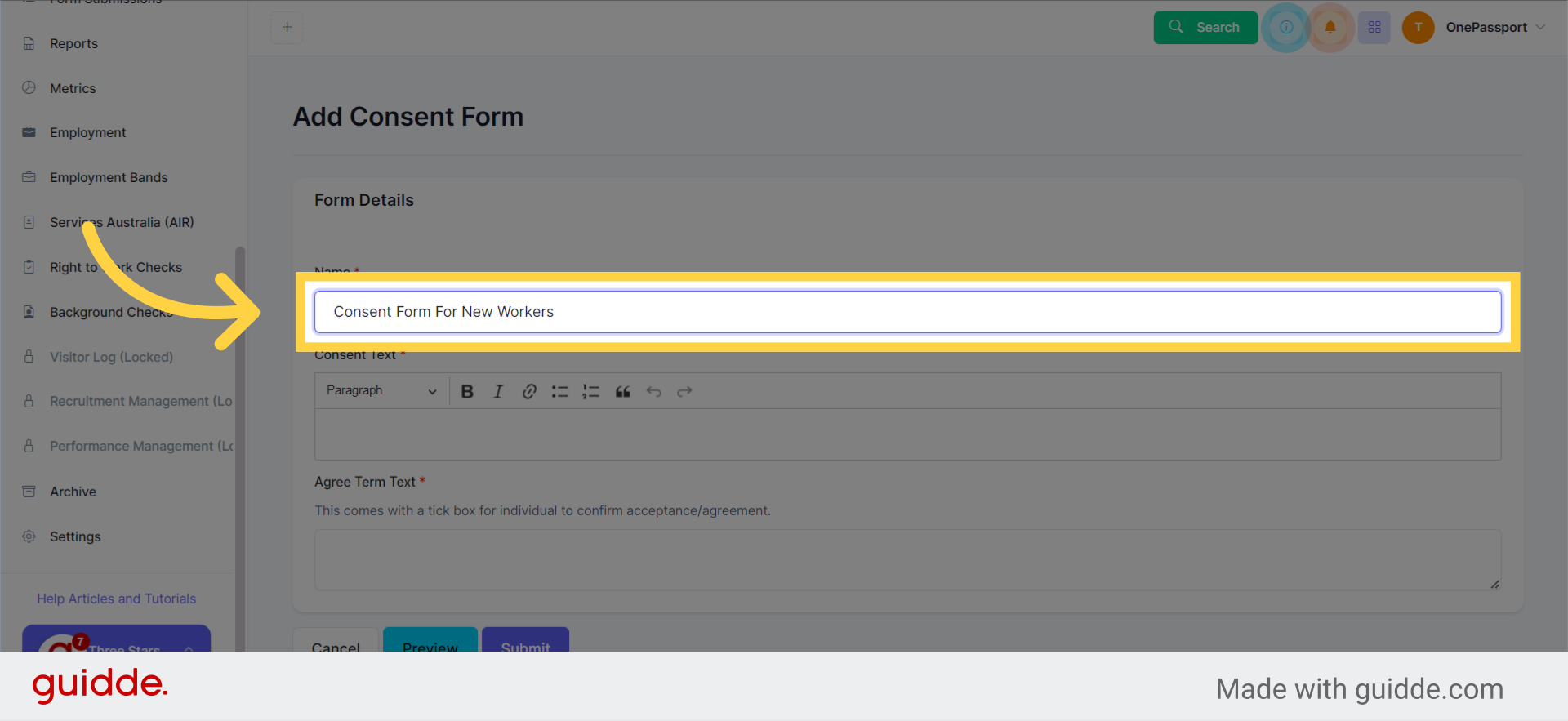 Creating A Consent Form – Onepassport