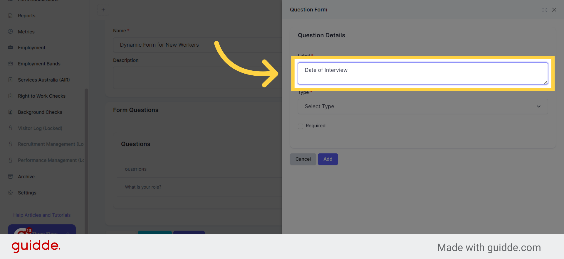 Creating a Dynamic Form – OnePassport