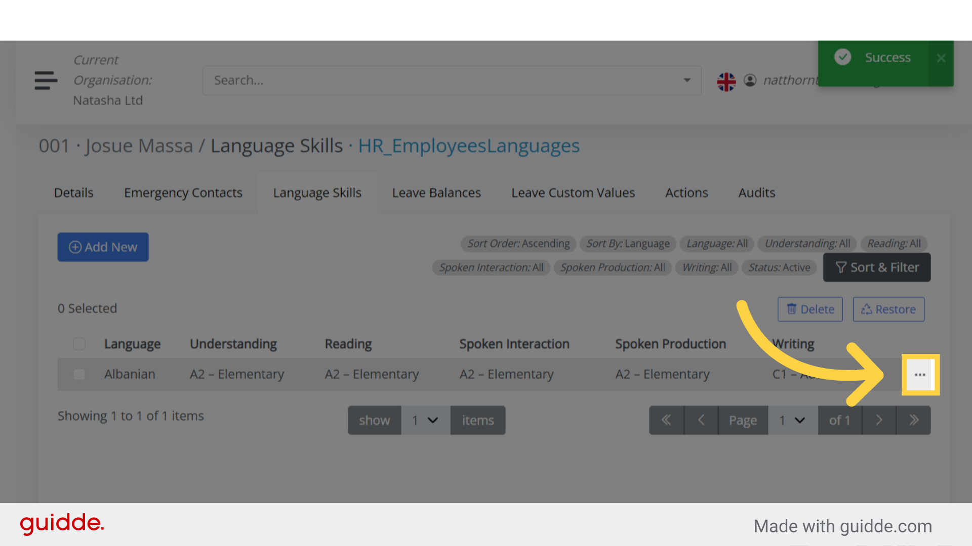 How do I add and update the employee's language skills? - bitKode