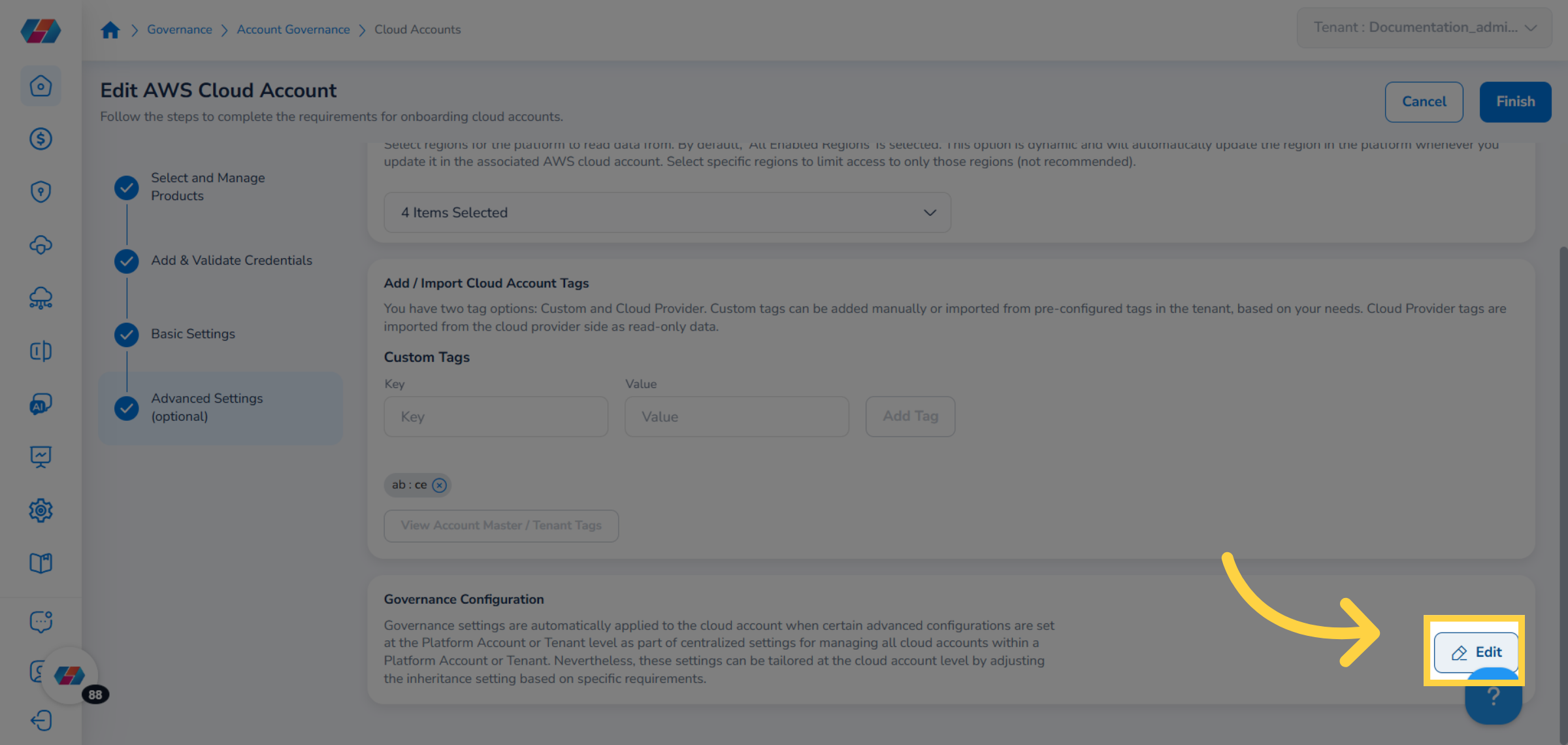 Onboarding AWS Government Cloud Account with FinOps Support