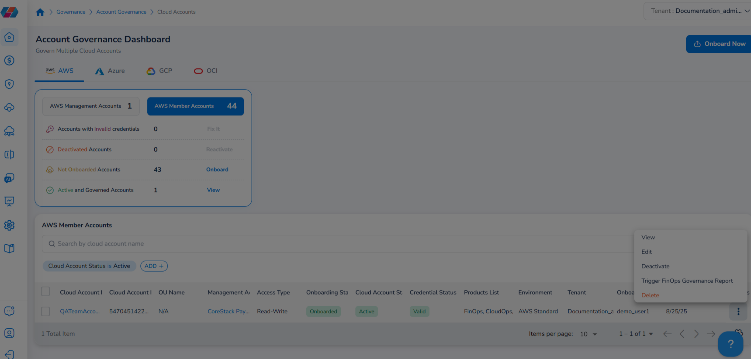 Onboarding AWS Government Cloud Account with FinOps Support