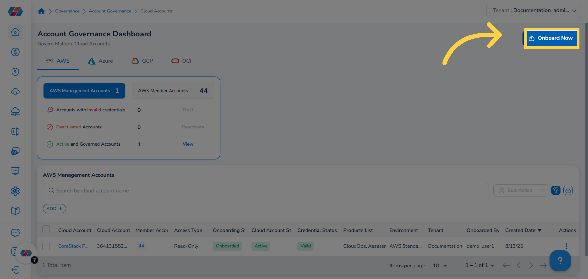 Onboarding AWS Government Cloud Account with FinOps Support