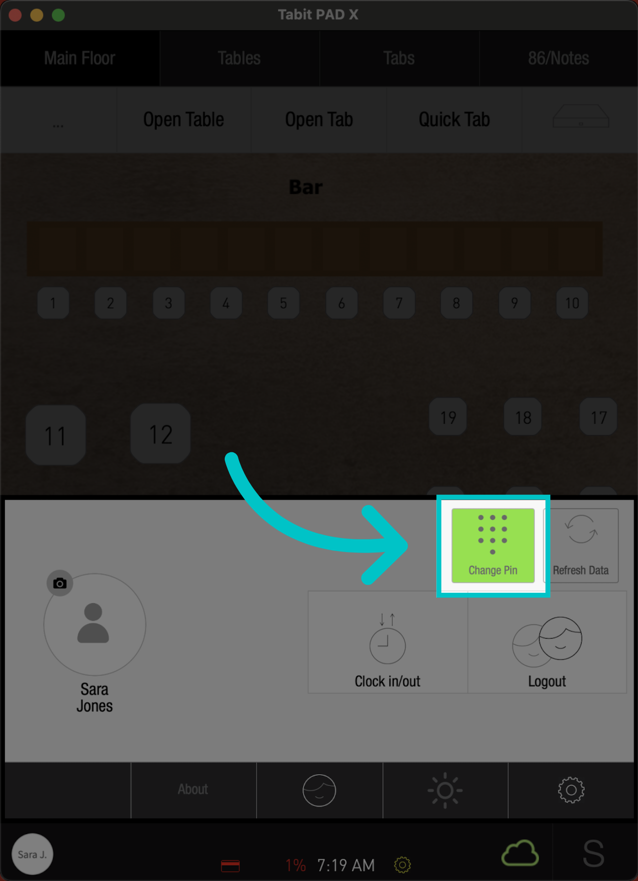 Enter Current Pin Code Changing a user PIN code on the PAD – Tabit Help Center