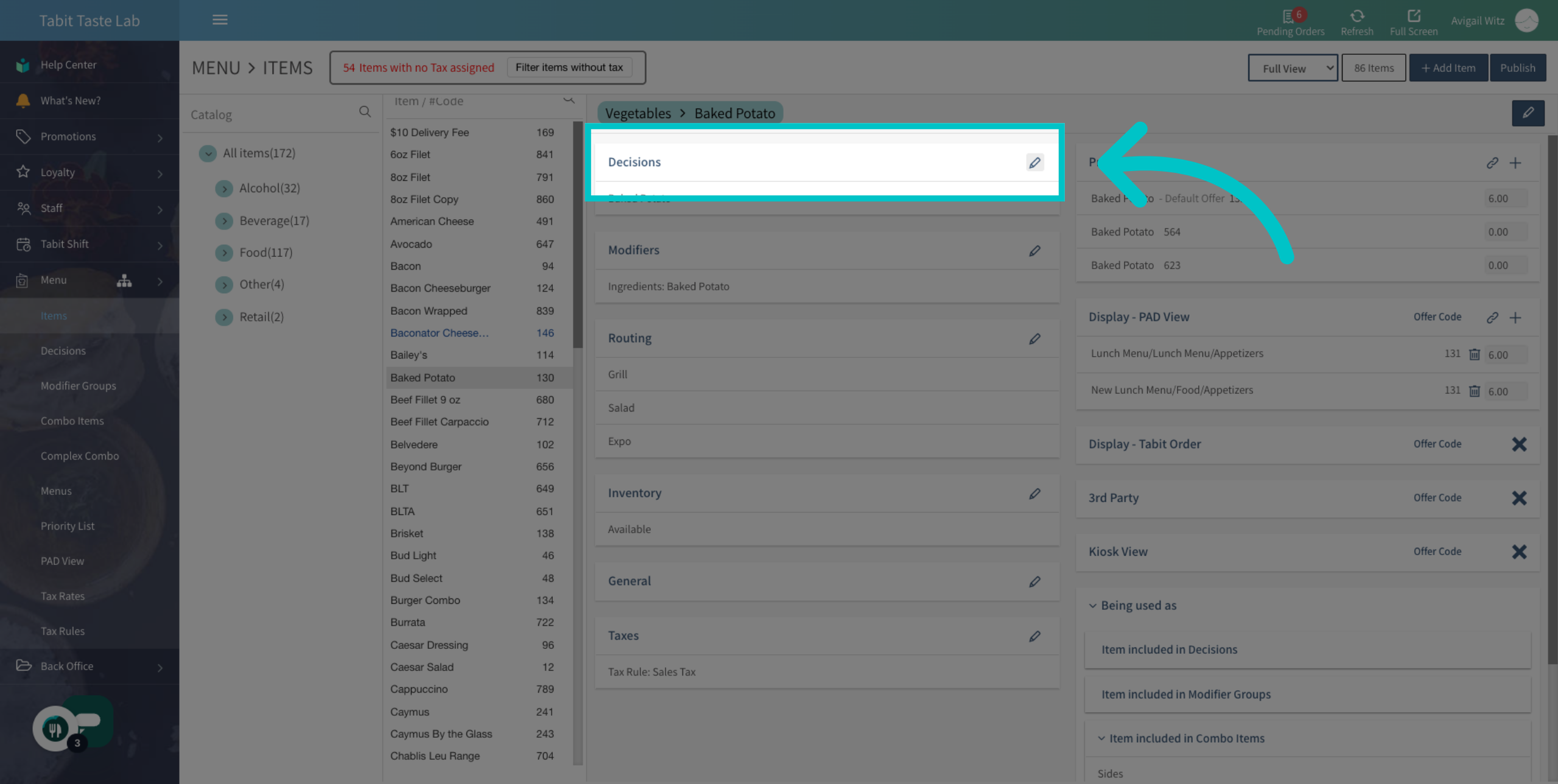 Editing a Decision Group – Tabit Help Center