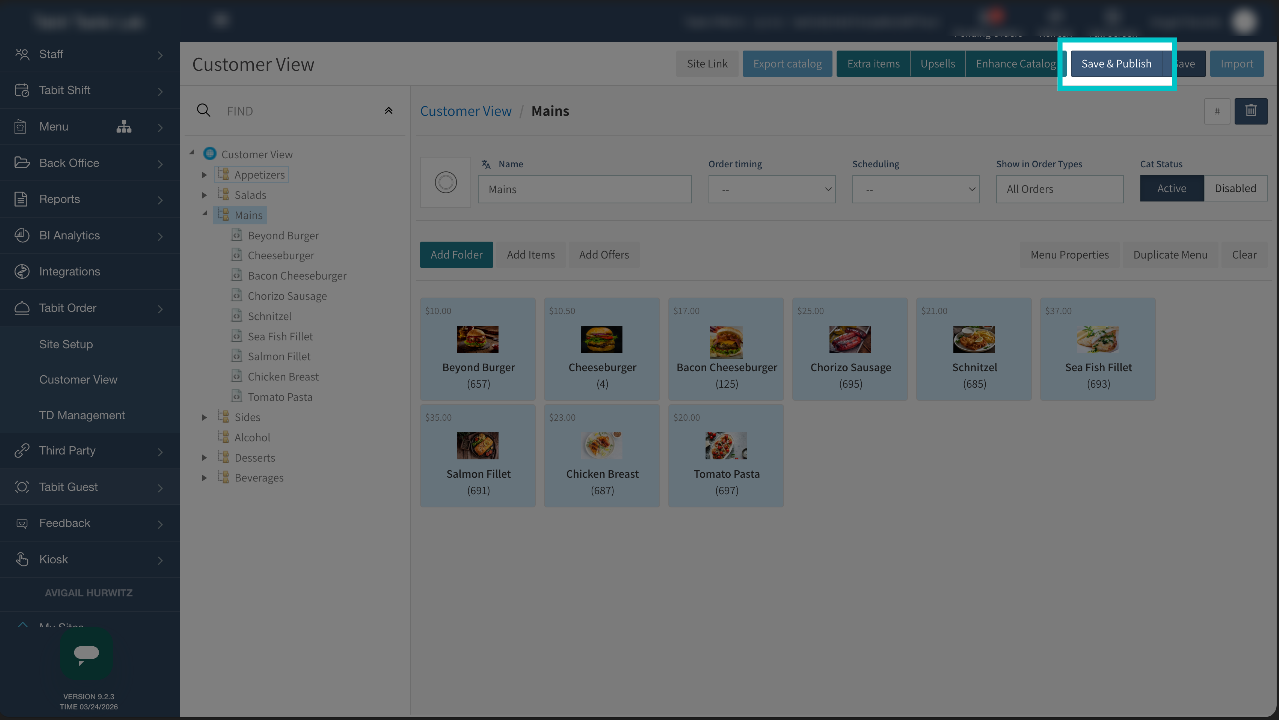 Setting the order of offer groups in Tabit Order – Tabit Help Center