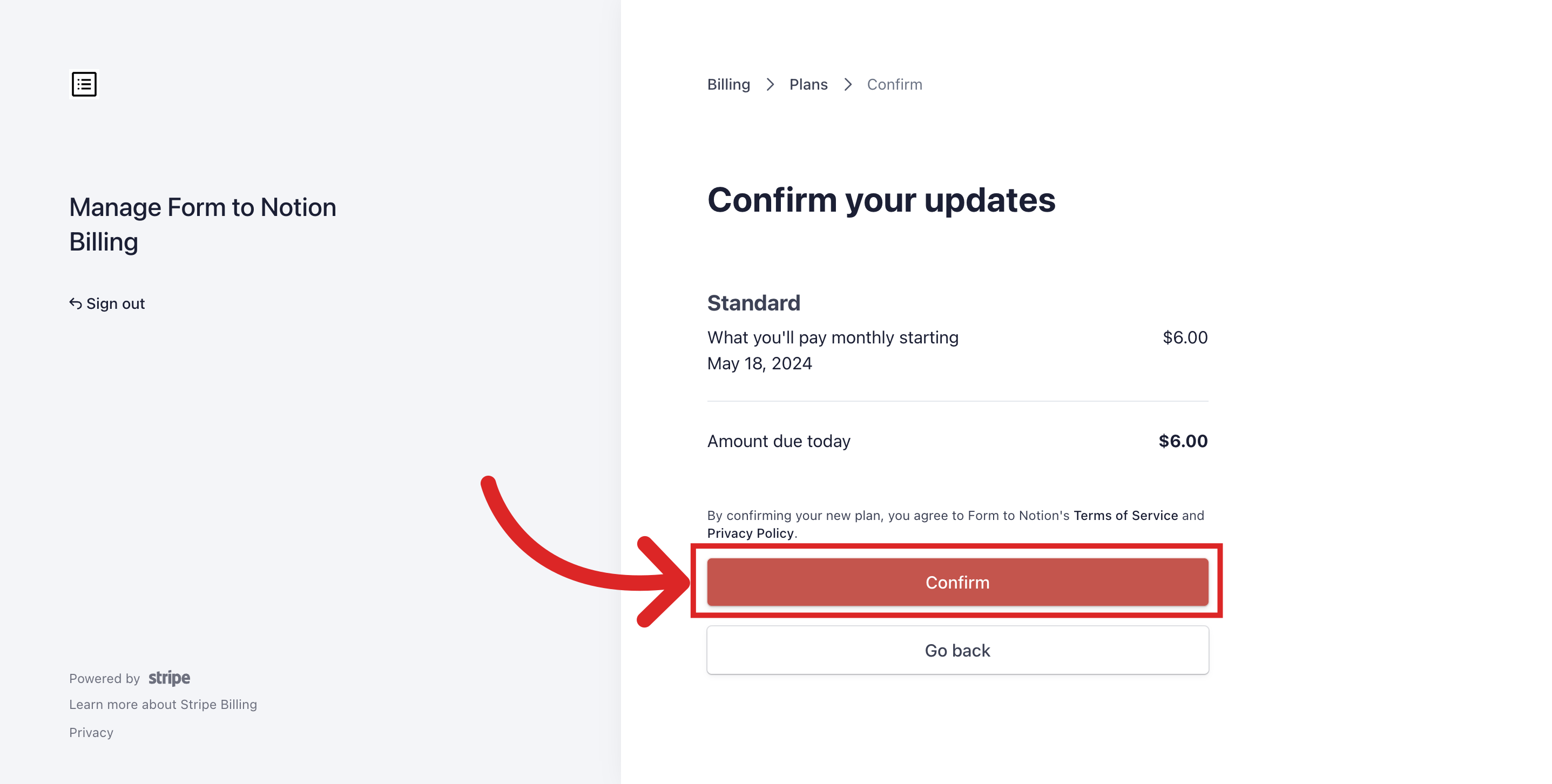 How to Add Billing Details | Form To Notion Help Center