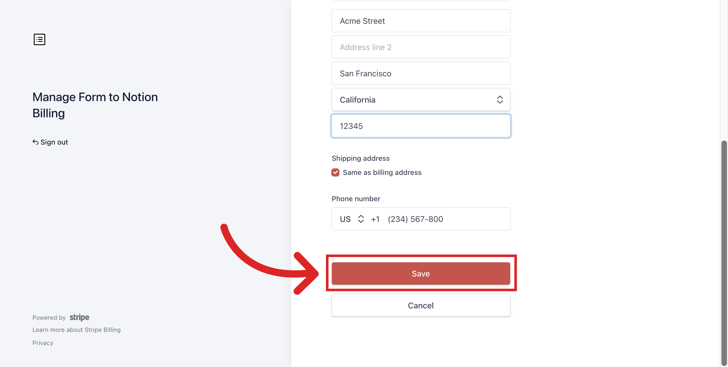 How to Add Billing Details | Form To Notion Help Center