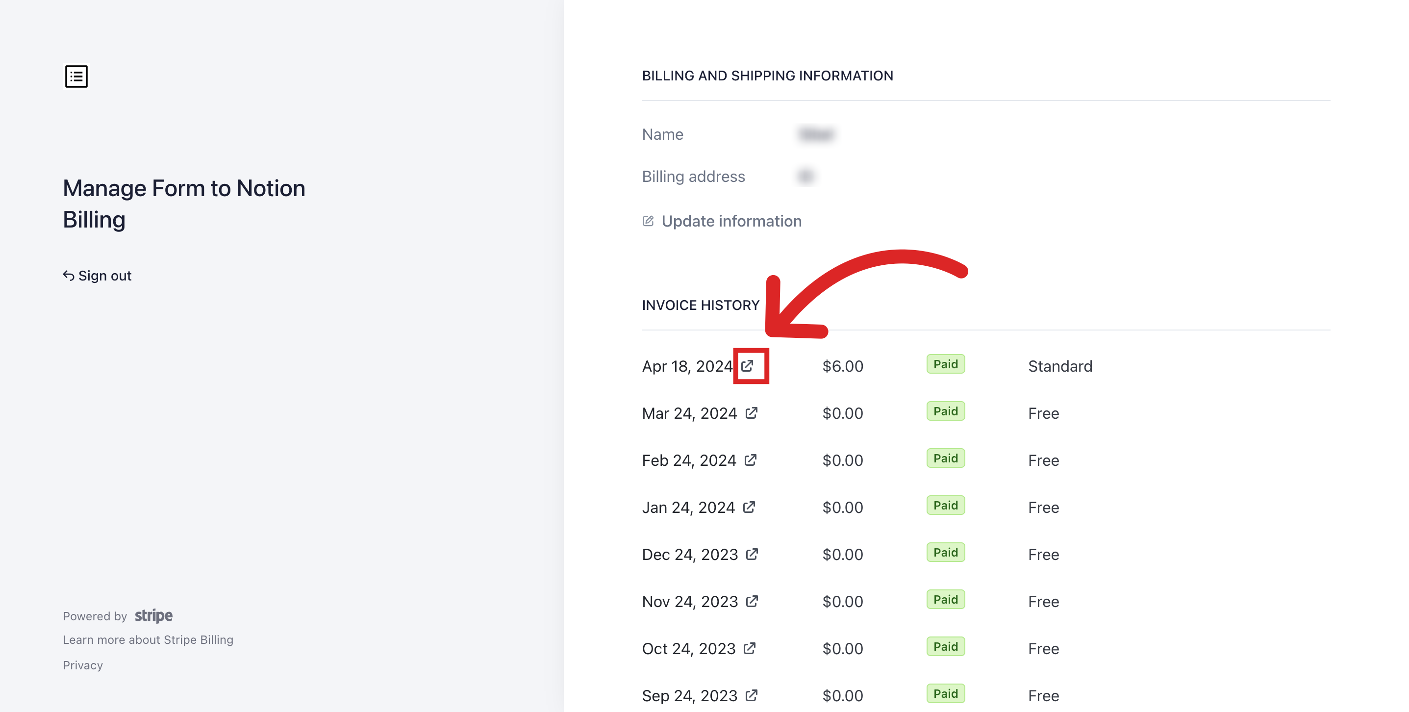 How to Add Billing Details | Form To Notion Help Center
