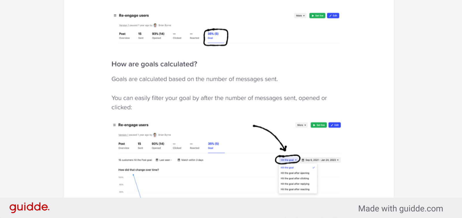 How to Measure message effectiveness with goals on Intercom - Guidde ...