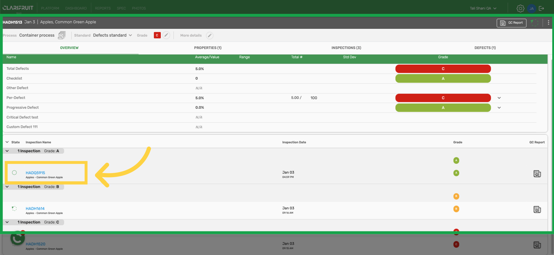 Change Batch inspection – Clarifresh Help Center