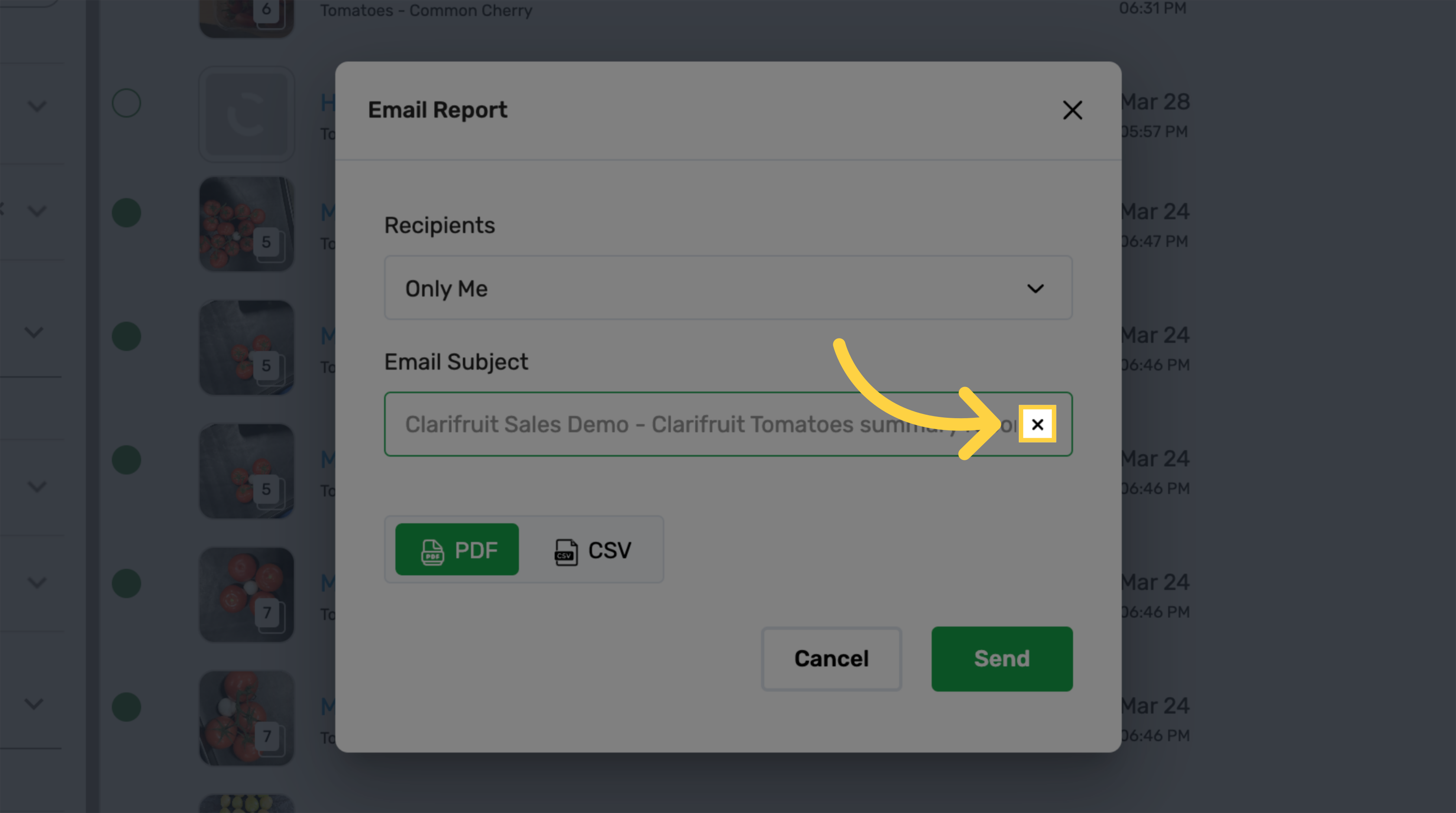 Edit Email subject of the summary report – Clarifresh Help Center