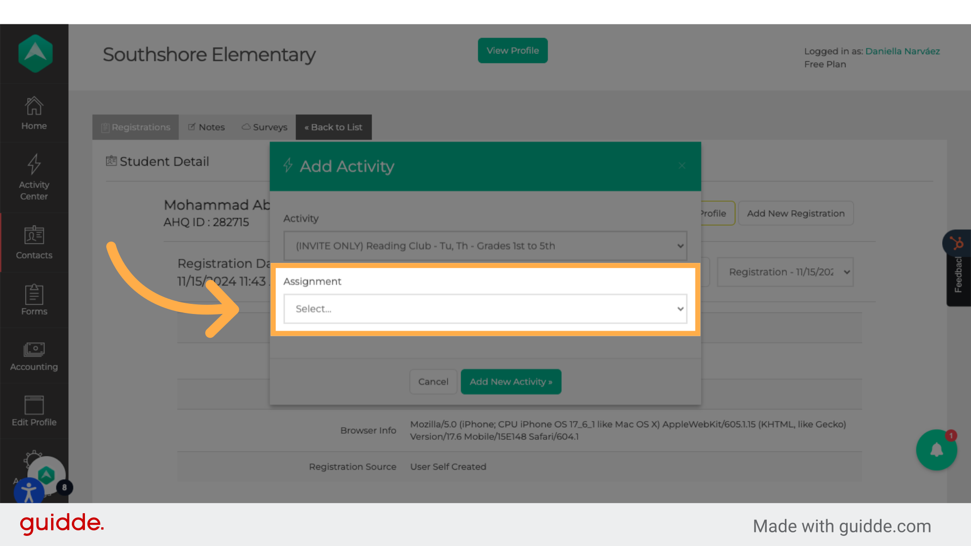 How to Add Session Activities to an Existing Student