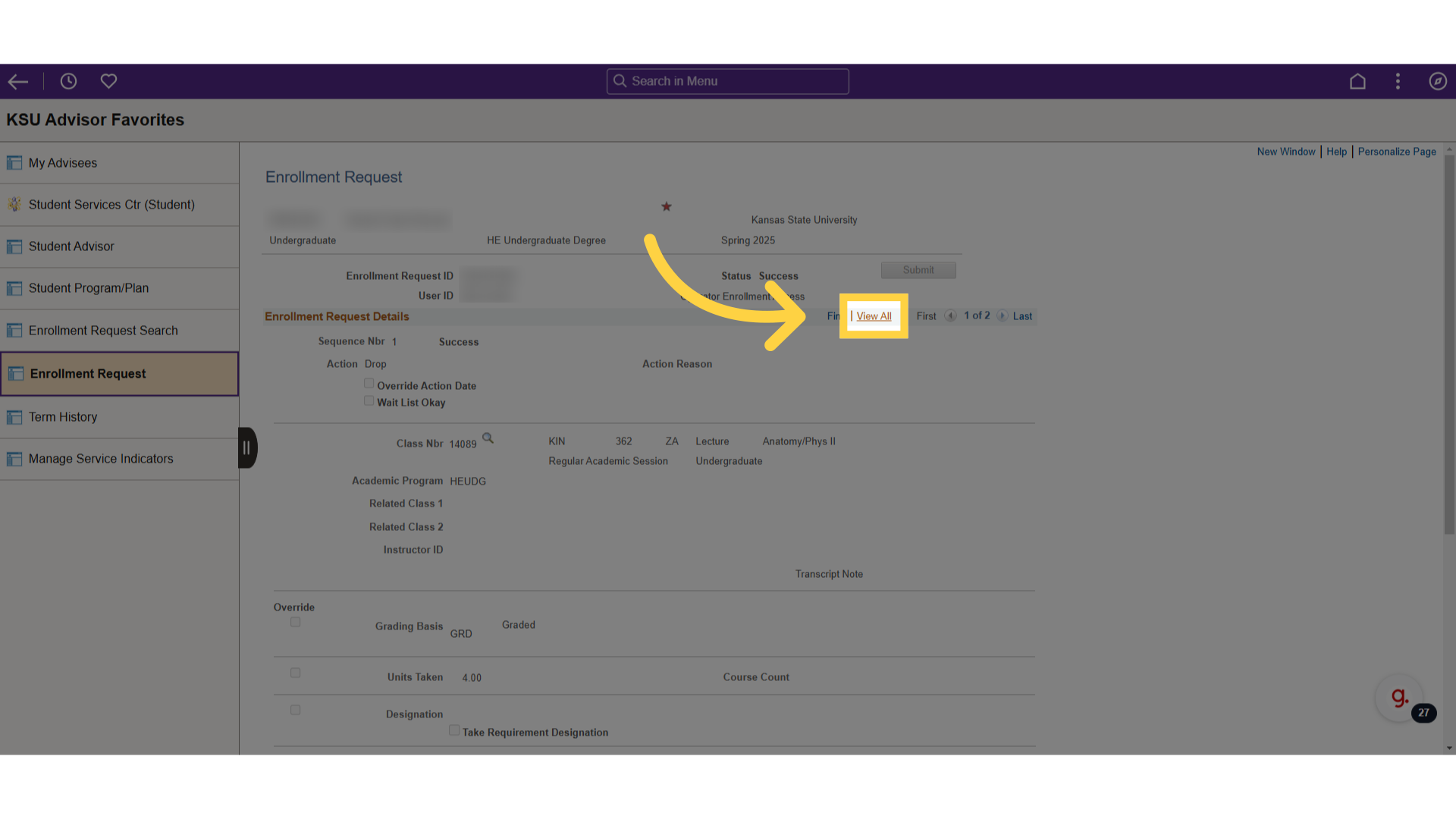 Article - View Enrollment Request His...