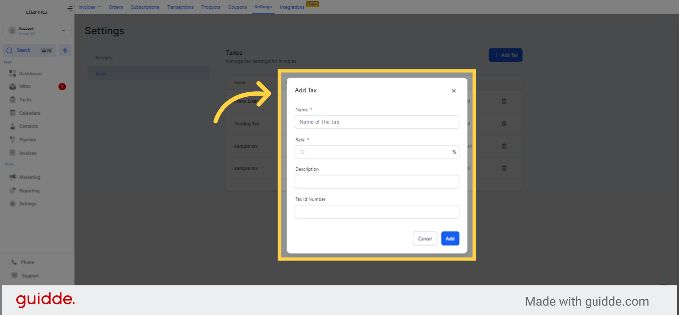 Customizing Tax Settings in Payments Section | SURPLUS SYSTEMS