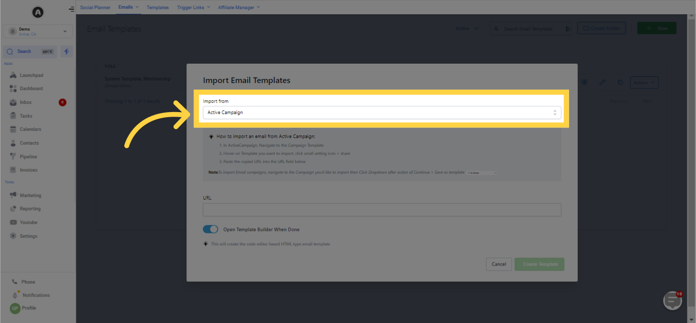 How to Import Email Template(s) from Active Campaign Maven HQ