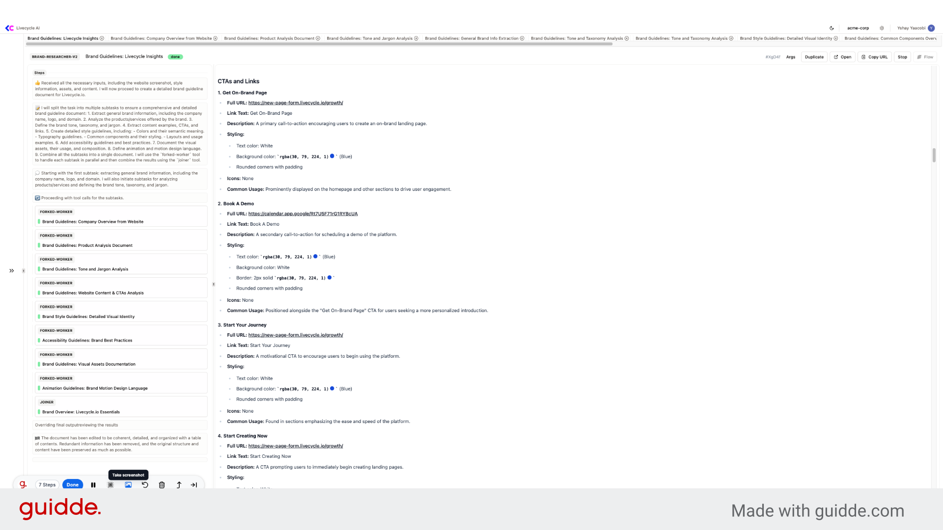 Generate a New brand guidelines document | Livecycle Documentation