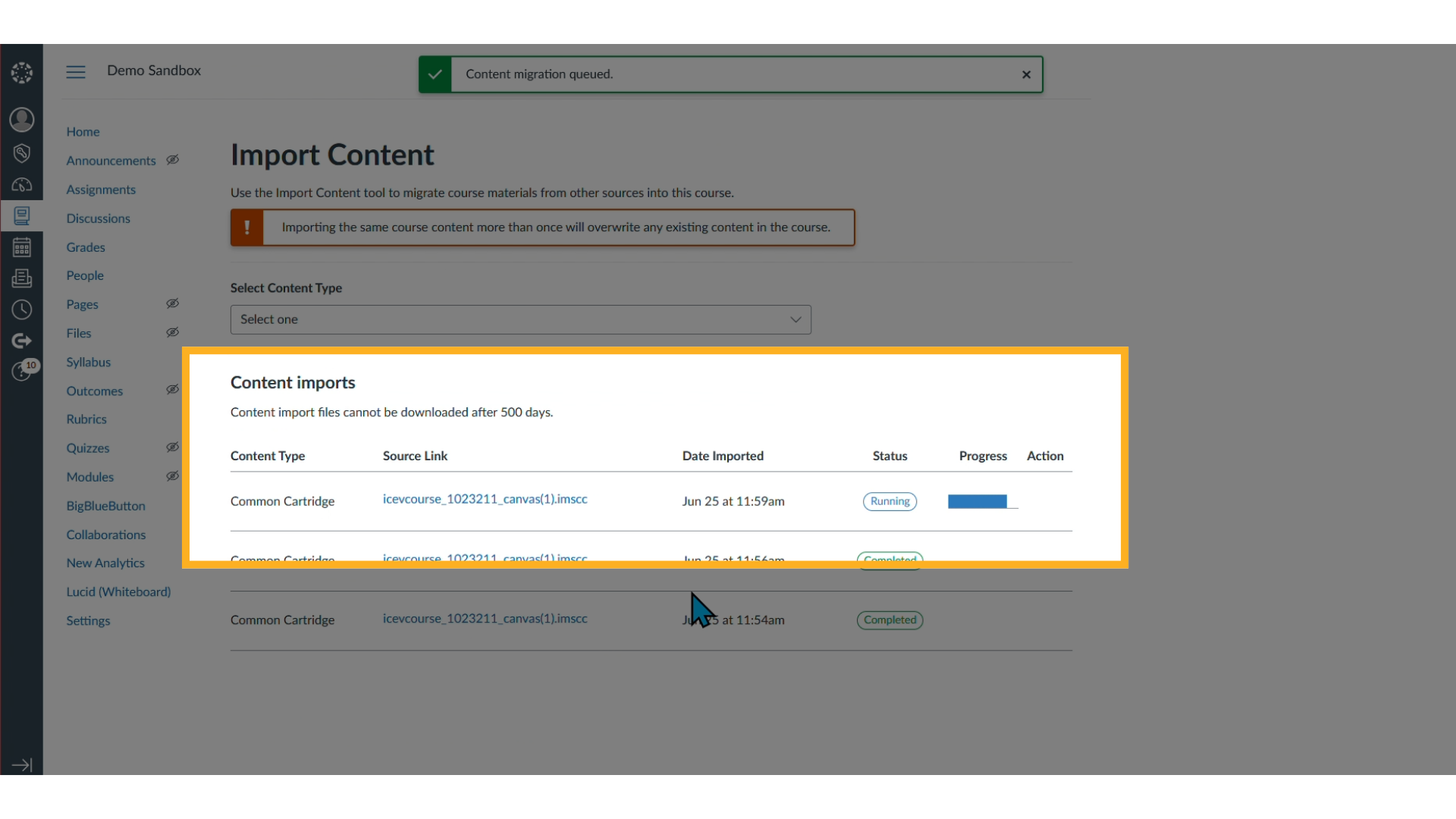Importing a Lesson into Canvas