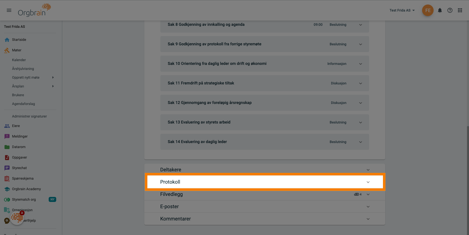 Last ned protokoll fra et møte