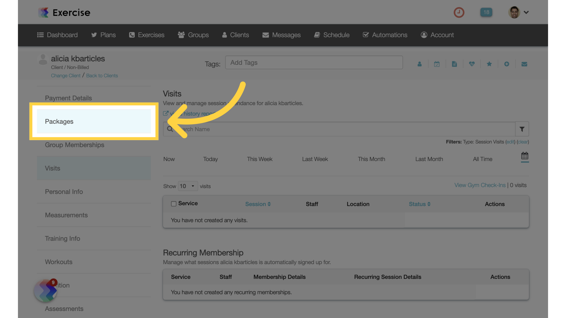 Open Gym Check-in to a Specific Service | Exercise.com Knowledge Base