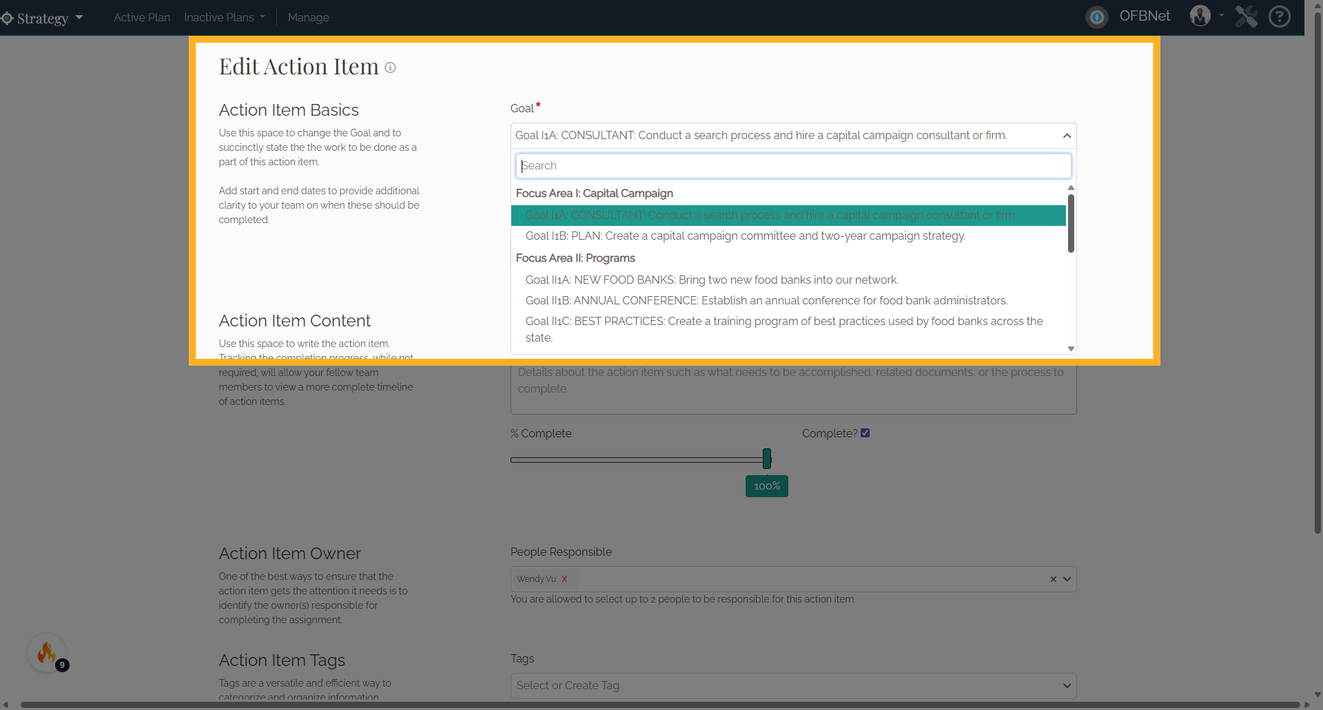 Re-Arrange Goals and Action Items - Causey
