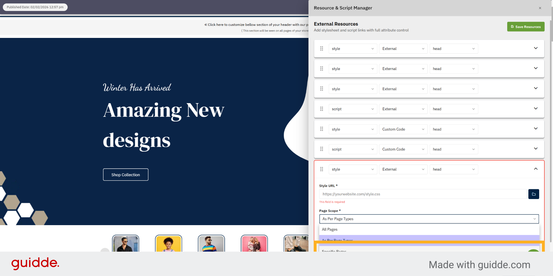 Select Specific Pages Option