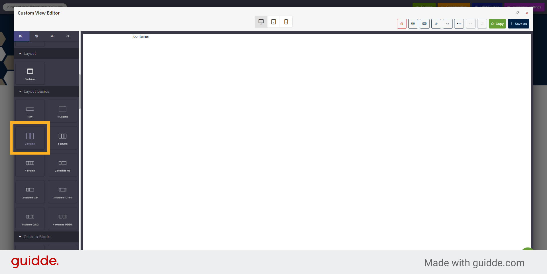 Choose Two Column Layout