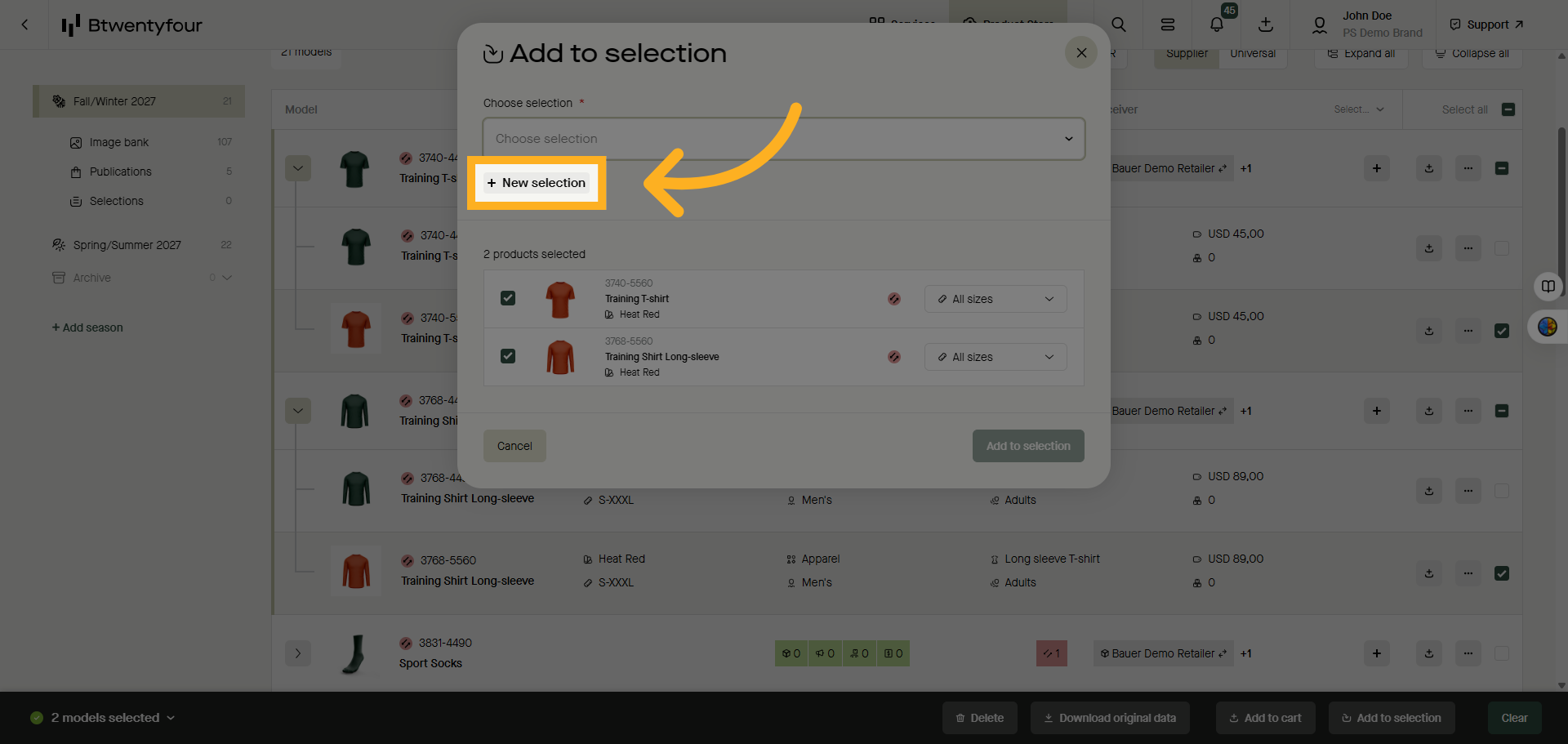 How to Work With Selections in Product Store