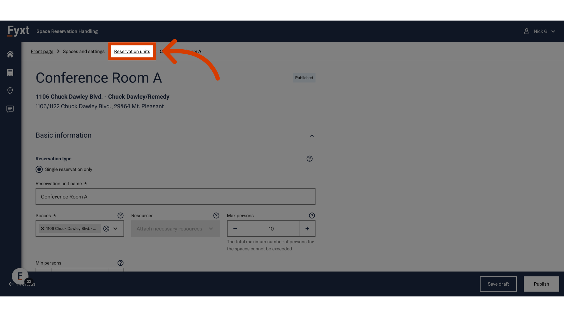 Create Reservation Unit