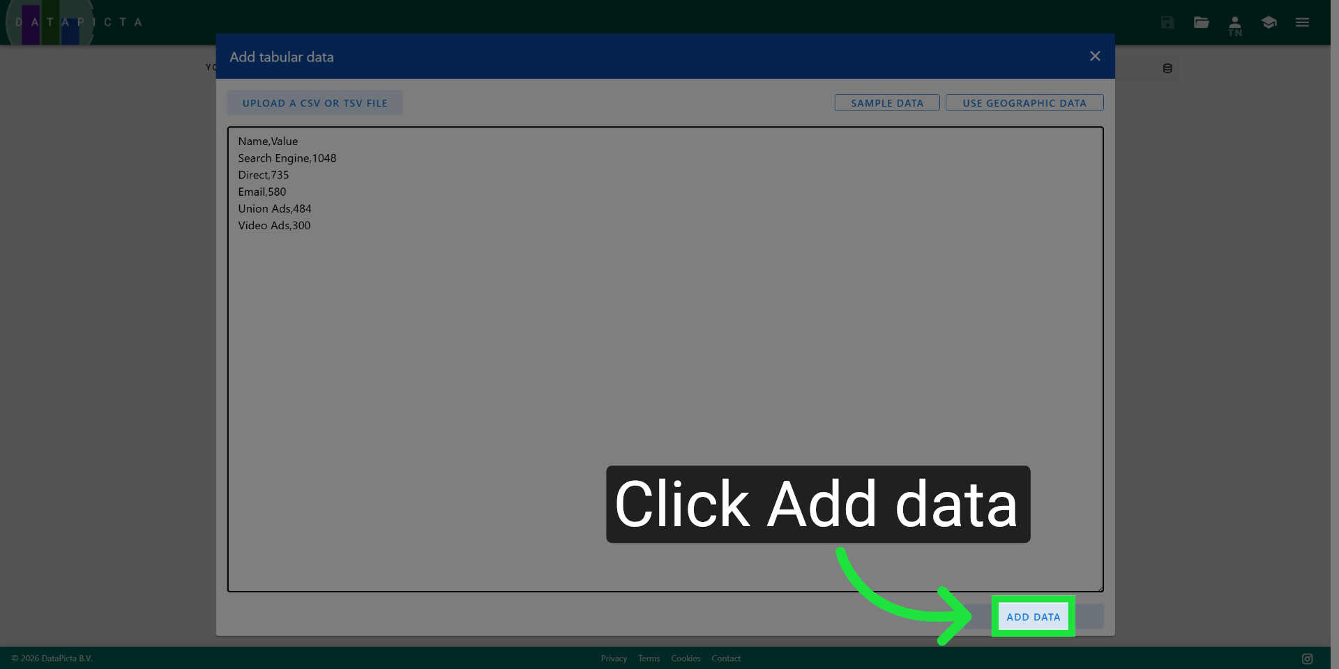 DataPicta - A simple pie chart
