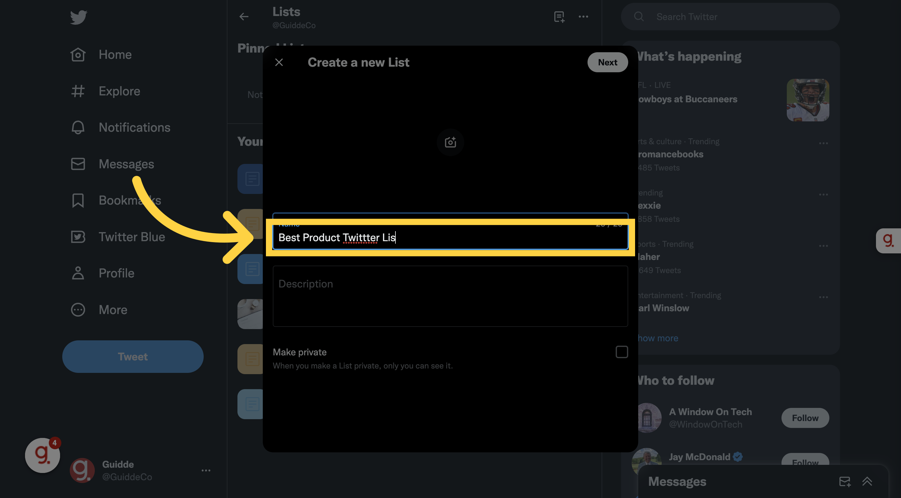 Organise Your Twitter Feed Using Lists Guidde Gallery