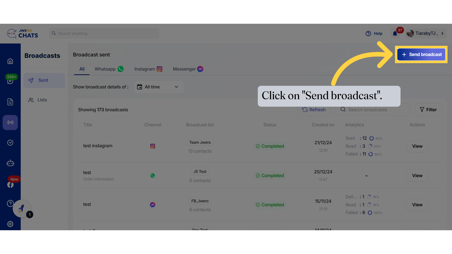 How To Send Broadcast Message