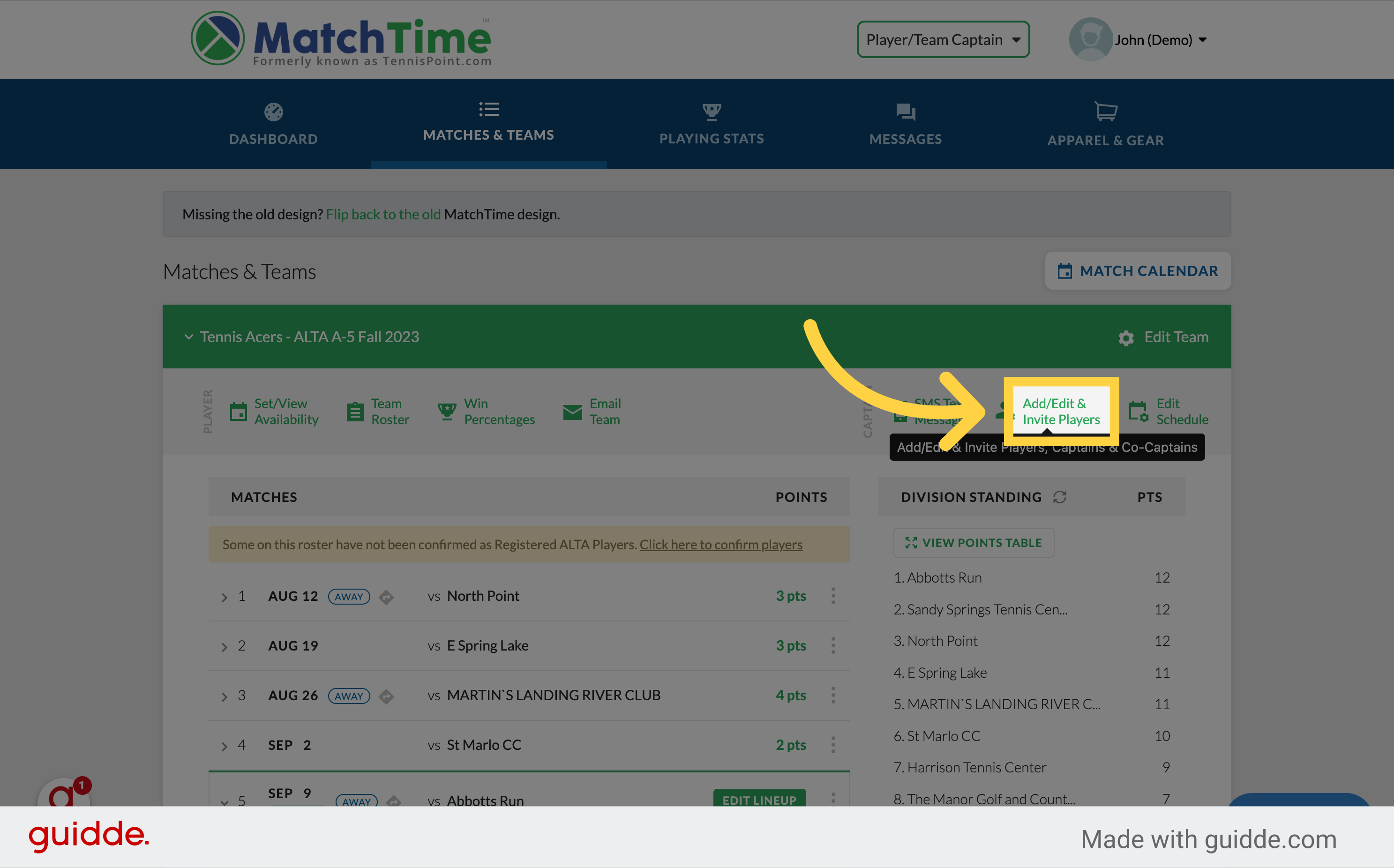 How to add a co-captain or coach to my team - MatchTime