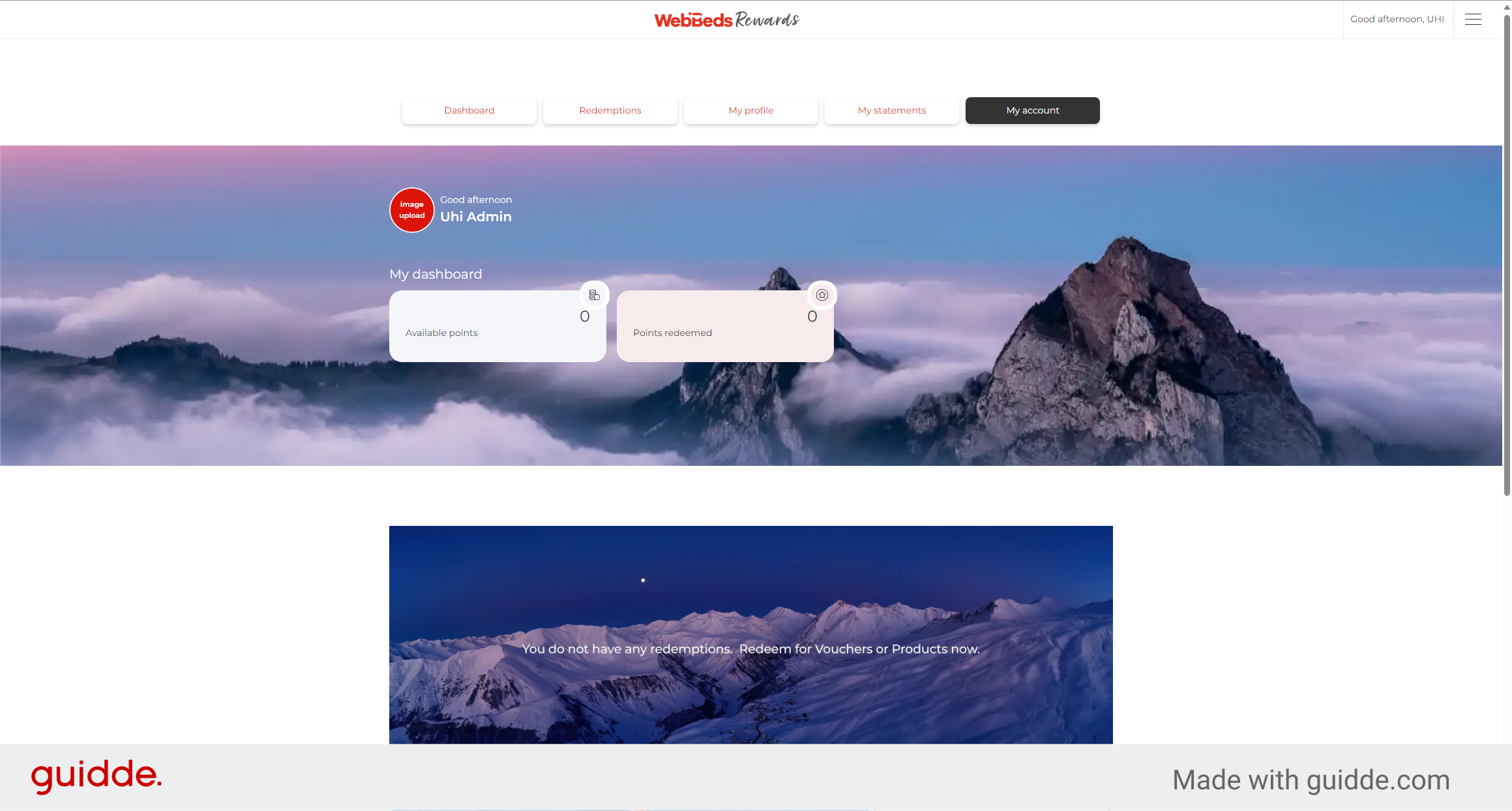Webbeds Display Welcome to WebBeds Rewards